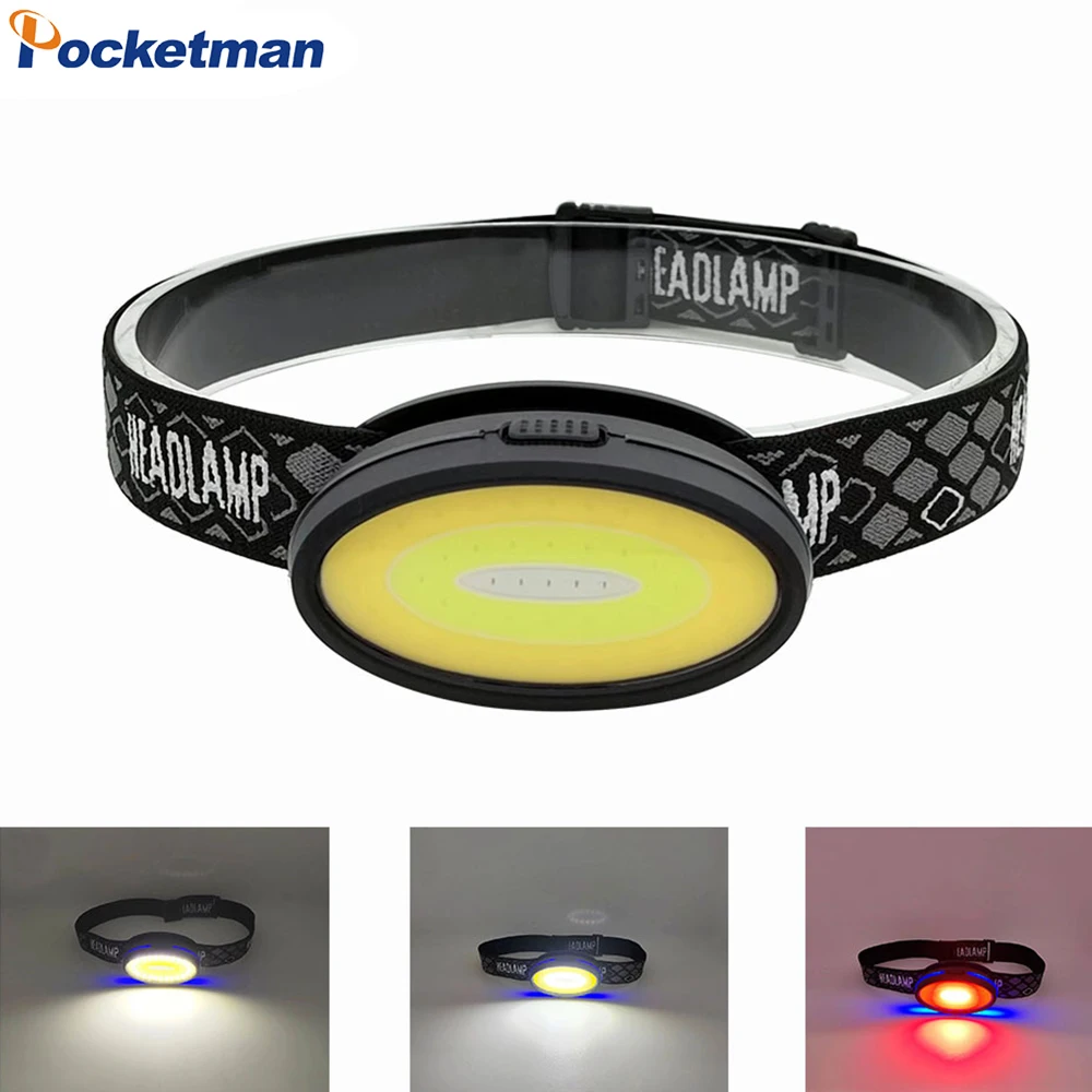 

Powerful COB LED Headlamp Type-C USB Rechargeable 6 Modes Headlight Lightweight Flood Light Head Light Waterproof Head Lamp