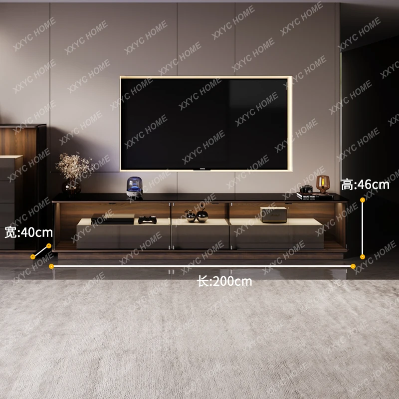 

DD minimalist TV cabinet with glass door living room home new light luxury high-end floor cabinet
