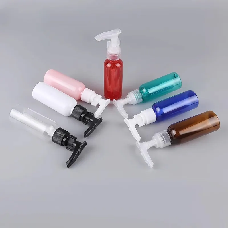 

200pcs Portable Travel Plastic Lotion Pump Bottles 1.7oz/50ml Refillable Plastic PET Clear Pump Bottles with Travel Lock