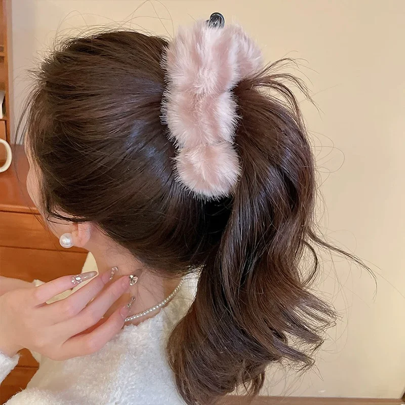 1 pieza de pinza para el cabello con estampado de leopardo, nueva moda otoño/invierno, en forma de plátano con un moño en la parte posterior de la cabeza y una cola de caballo vertical