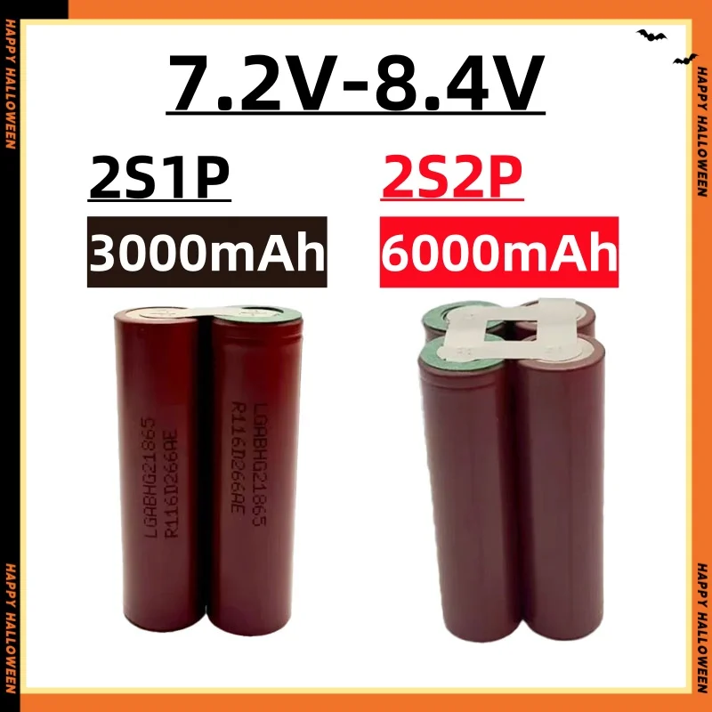 LG HG2 18650 Battery Pack 20A 12V 14.4V 18V 21V 25.2V for Screwdriver Battery Welding Battery Pack 2S 3S 4S 5S 6S 3.0Ah 6.0Ah