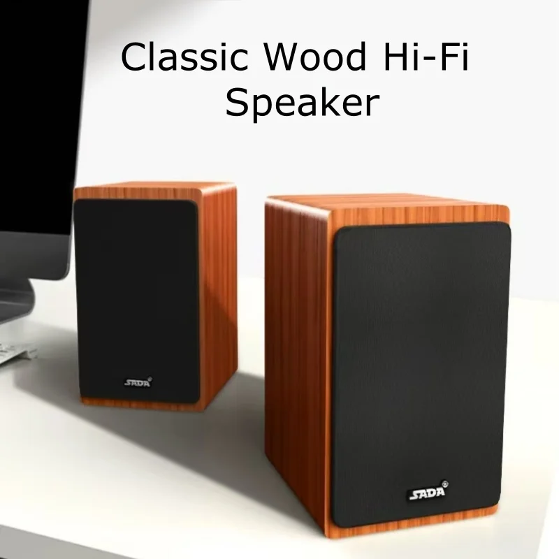 

Беспроводные игровые колонки, классические деревянные объемные Hi-Fi стереоколонки с мощными басами, с поддержкой Bluetooth, для настольного ПК