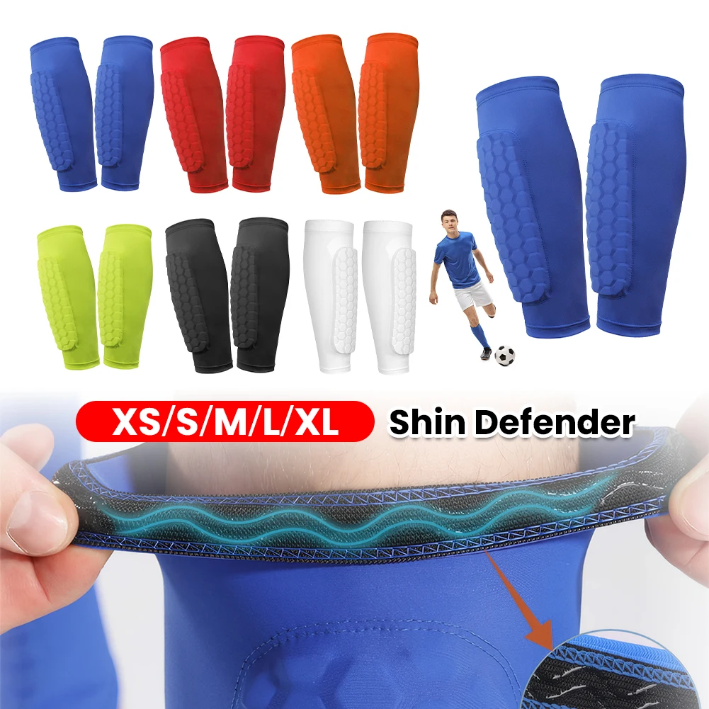 

Soccer Shin Pads with Honeycomb Pads Football Shin Pads Ergonomic Lightweight Calf Protective Gear for Kids Youth Adults