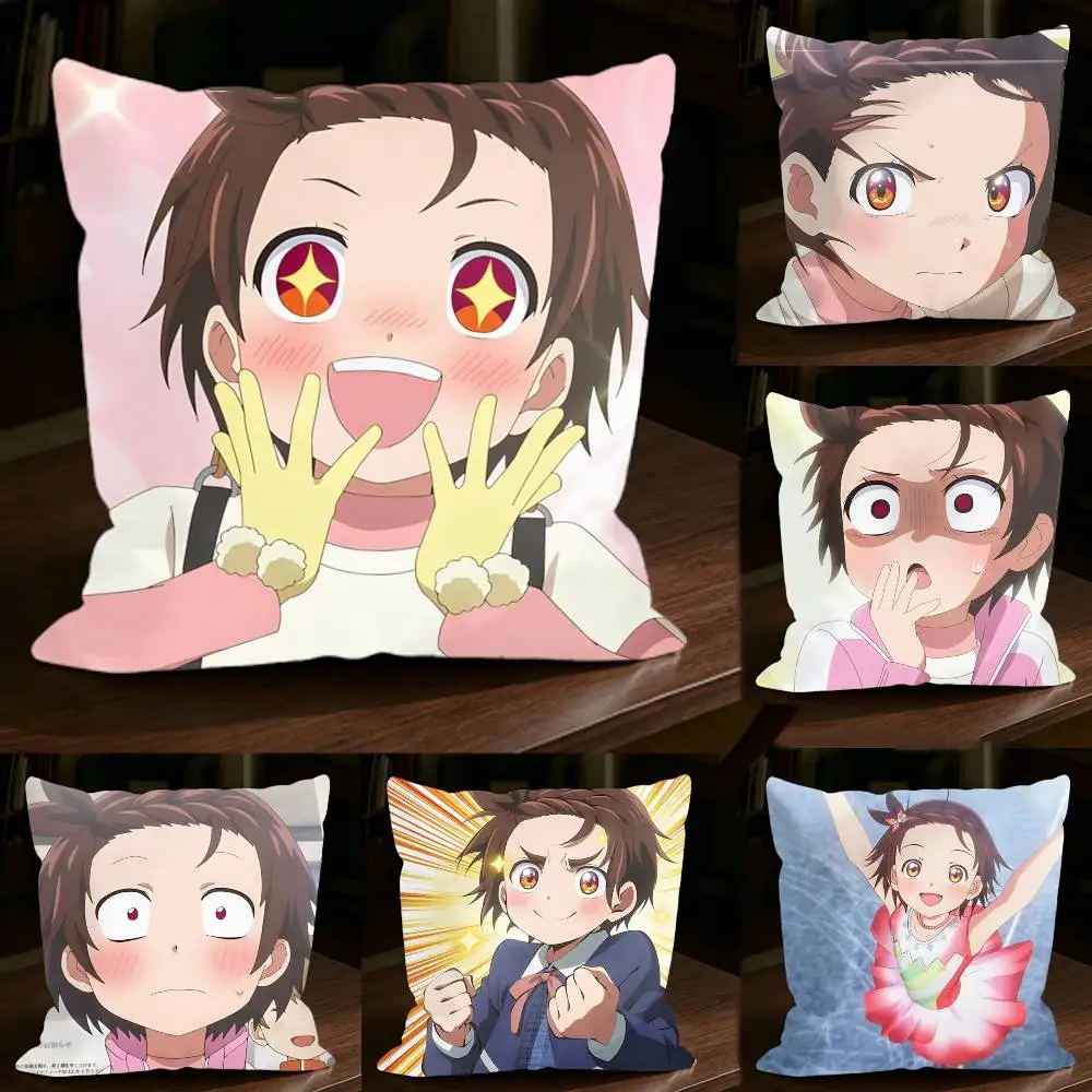 Anime Medalist Inori Merchandise Square Sofa Pillow Cover Solid Color Living Room Home Decor Cushion Case