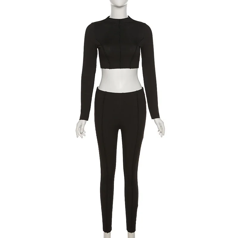 Damski garnitur ze spodniami casualowymi, nowa kolekcja jesień 2025, modny design, wysoki stan, wyszczuplający, odzież damska, roupas femininas conjuntos