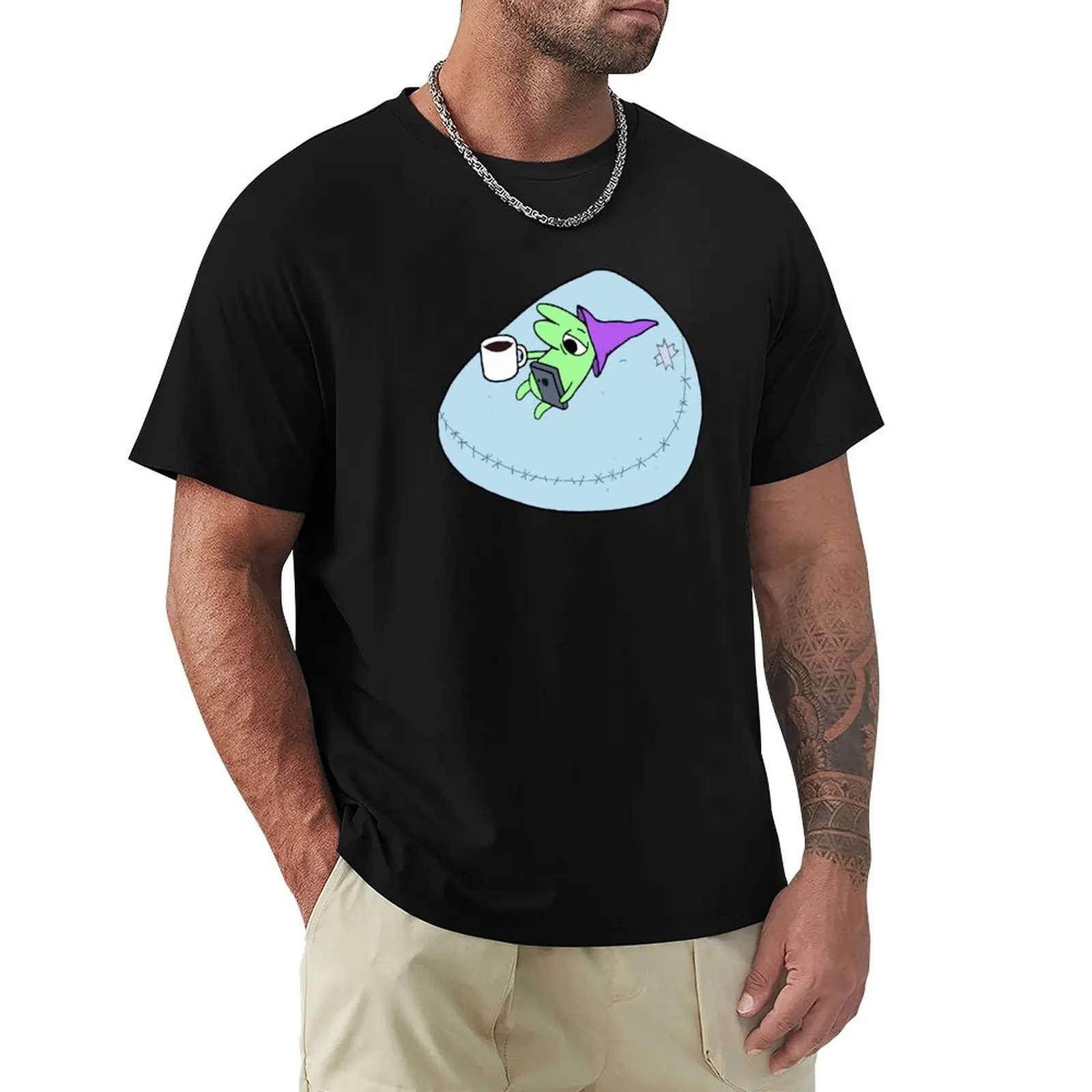 Glep on his Bean Bag Chair Smiling Friends - Adult Swim T-Shirt t shirts with prints T-Shirt