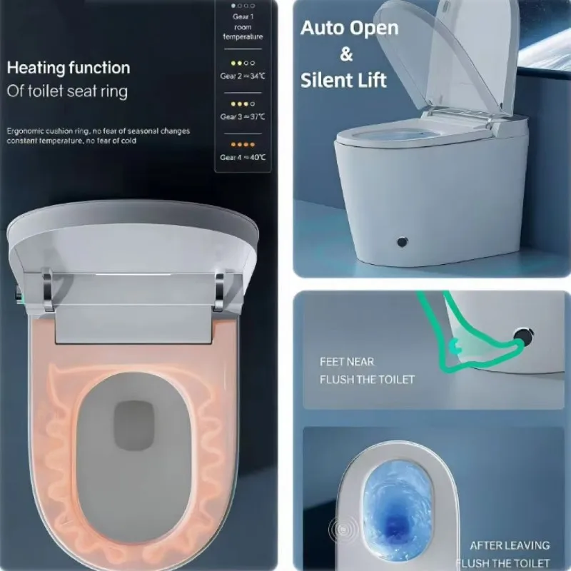 Modern Cheap Automatic Flush Smart Toilet Intelligent With Remote Control Toilet Smart One-Piece Smart Toilette Bathroom