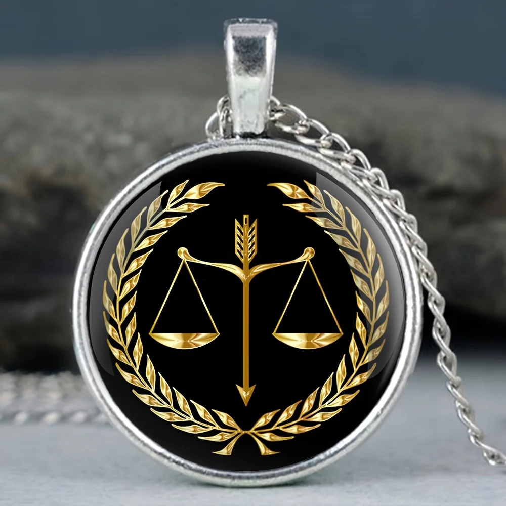 Collana con ciondolo a cupola in vetro per arbitro della giustizia da 1pc, accessori per gioielli Vintage regali per uomo