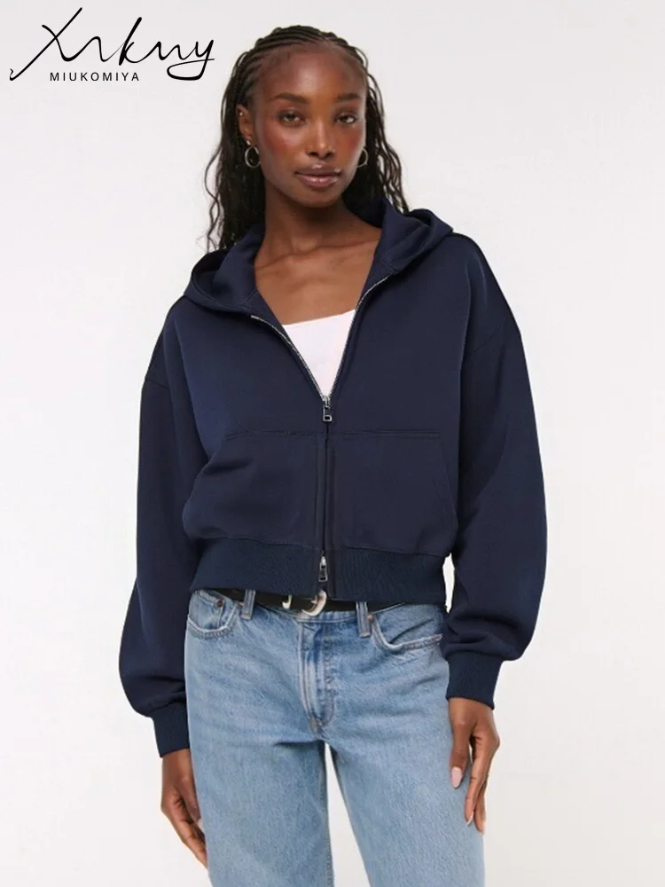 Winter Warm Cropped Fleece Hoodies Vrouwen Zip Up Losse Dikke Jassen Voor Dames Winterkleding Bovenkleding Sweatshirts Voor Vrouwen