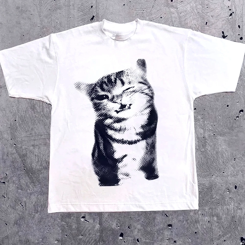 Harajuku Buchstaben Grafik T-Shirts Y2k Oberteile Damen High Street Bequemes T-Shirt Streetwear Vintage Tee Kleidung Lässige Oberteile