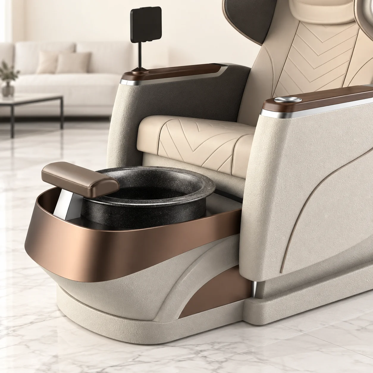 Reclining Foot Massage Chair With Whirlpool Soaking Tub Spa Pedicure Heat/Vibration Massage Pipeless Jet System Remote Control