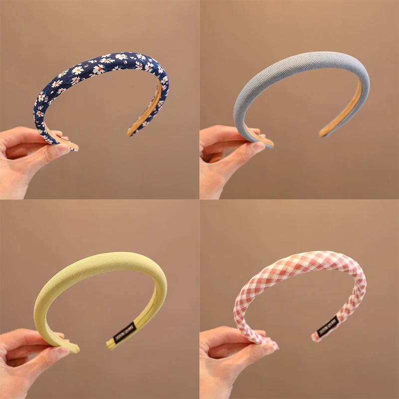 2023 New Women Girls Vintage Colors Sweet Broadside Headband Headwear Lady Hair Hoop Hairbands Female Fashion Hair Accessories