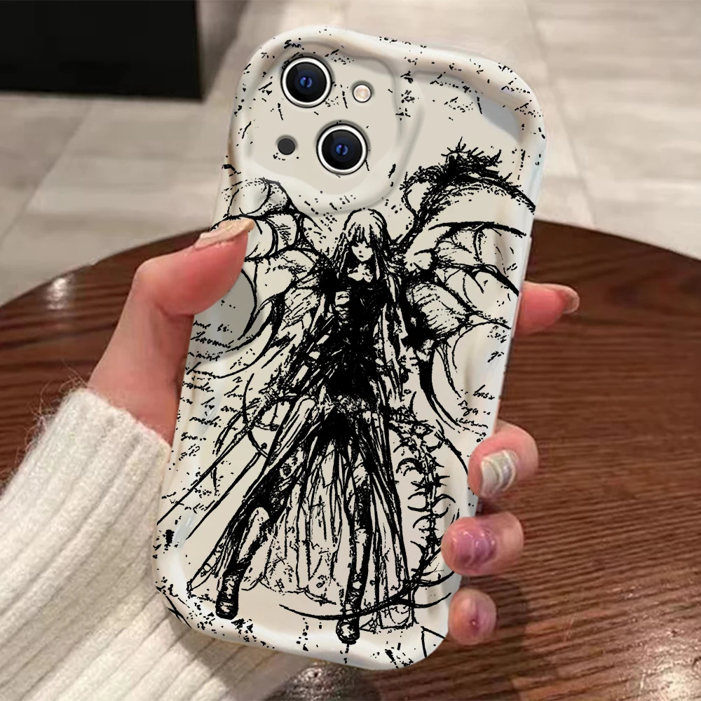 Luxury Black Angel Death Demon 3D Wave Case For Xiaomi Mi 14 12 12T Lite Poco F6 M6 X6 X5 X4 F4 X3 M3 Pro 4G 5G Silicone Cover