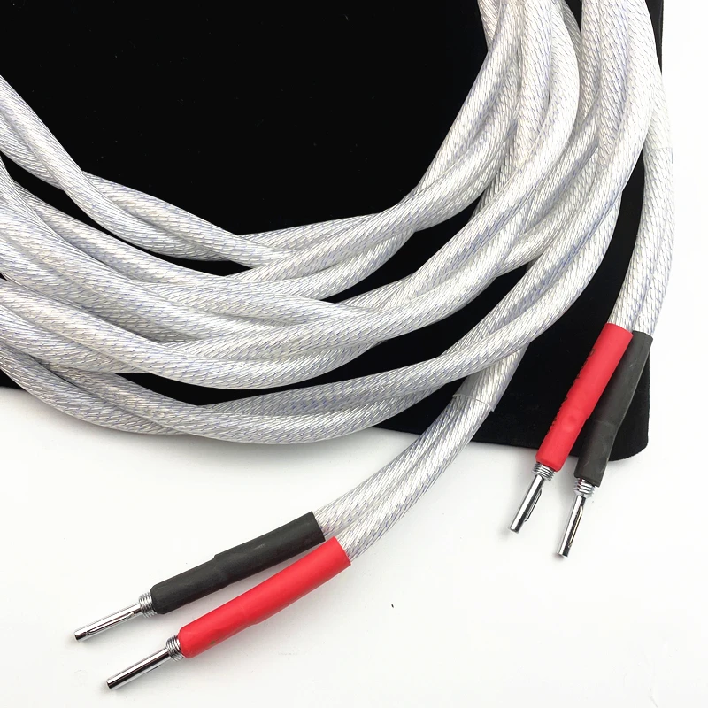 HiFi Audio 12 Core 7N OCC Copper Silver audio HiFi speaker cable HI-FI high-end amplifier speaker cable Banana Y pin plug cable