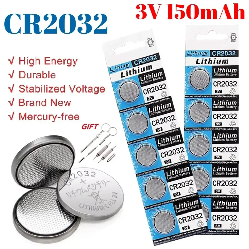 Original CR2032 CR 2032 3V Lithium Button Battery for Watch Calculator Clock Remote Control Toys Button Coins Cell 5-100pcs