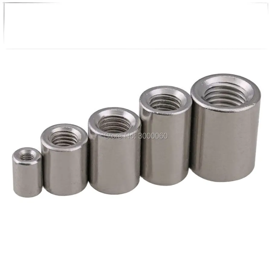 M6 Stainless Steel 304 Inner Threaded Round Rod Coupling Nut 30pcs/Lot