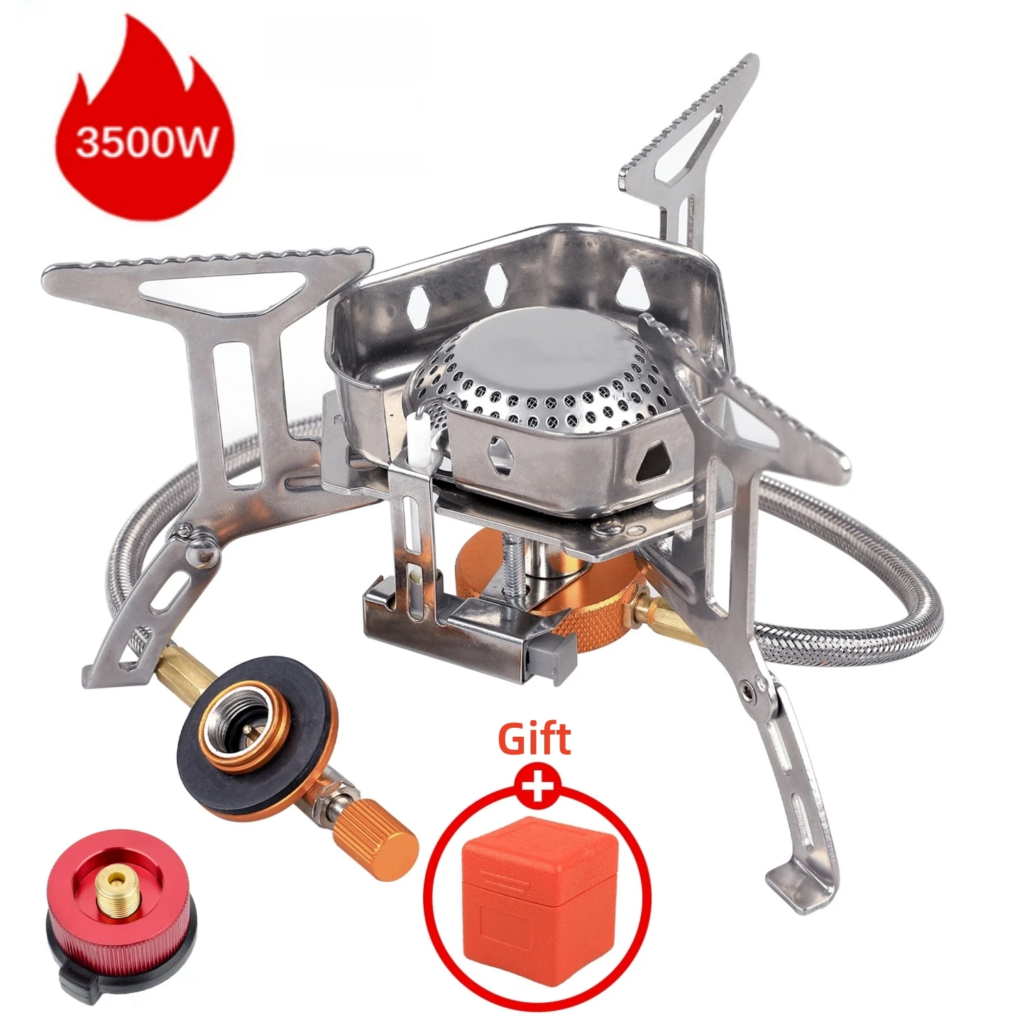 

Mini Tourist Burner Portable Camping Stove Strong Fire Power Windproof Outdoor Gas Stove Hiking Picnic Cooking Survival Furnace