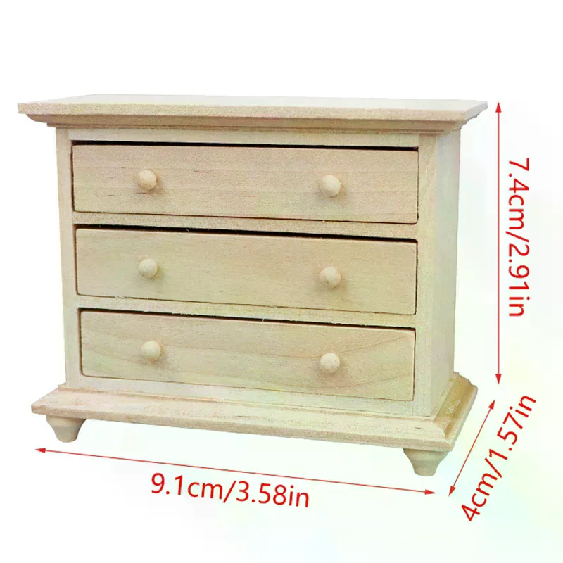 1:12 인형집 미니어처 수납 서랍장 캐비닛 침대 옆 테이블 가구 모델 장식 장난감 인형집 액세서리