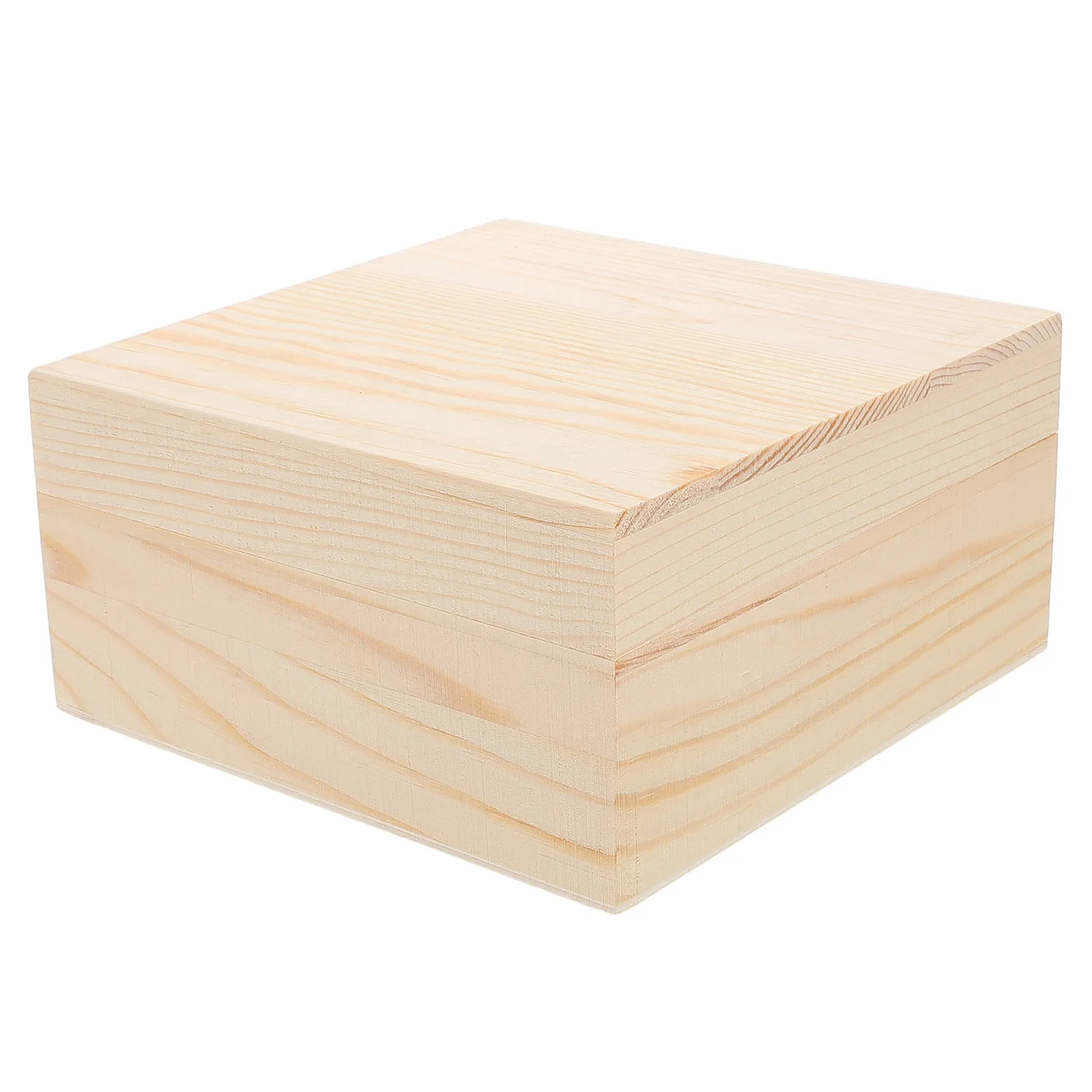 

Wooden Jewelry Storage Box Organizer Natural Finish Lid Multifunctional Case Rings Necklaces Earrings