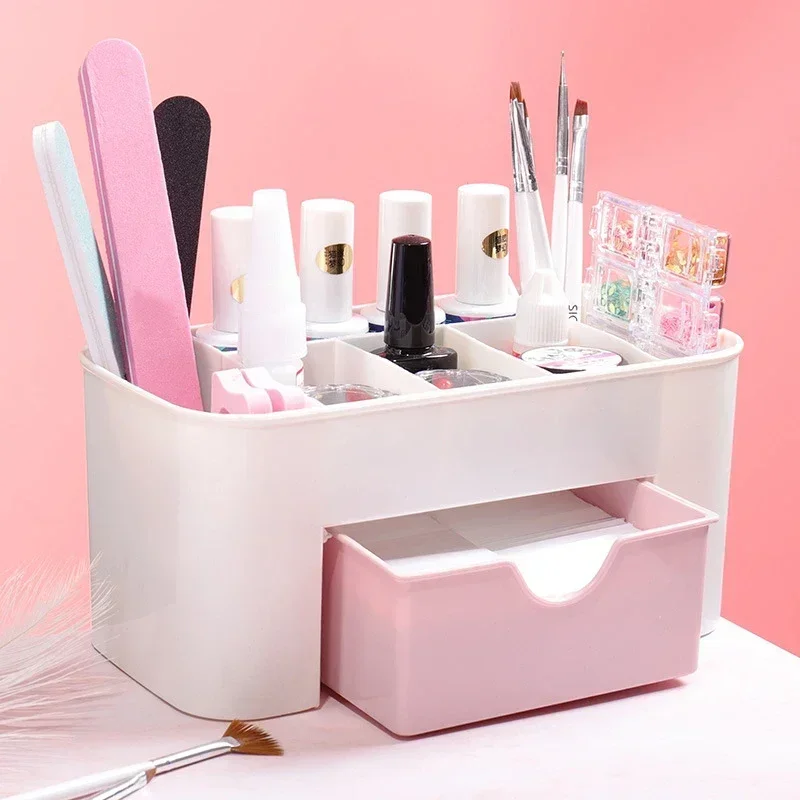 1PC Nail Art Organizer Container Gel Polish Remover Cleaning Cotton Pad Swab Box Storage Case Accessories Tool Clean Desktop