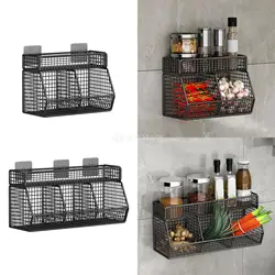 Fruit Storage Basket Wall Mounted Hanging Kitchen Basket for Kitchen Closet Hanging Kitchen Basket Onion Storage Wire Basket