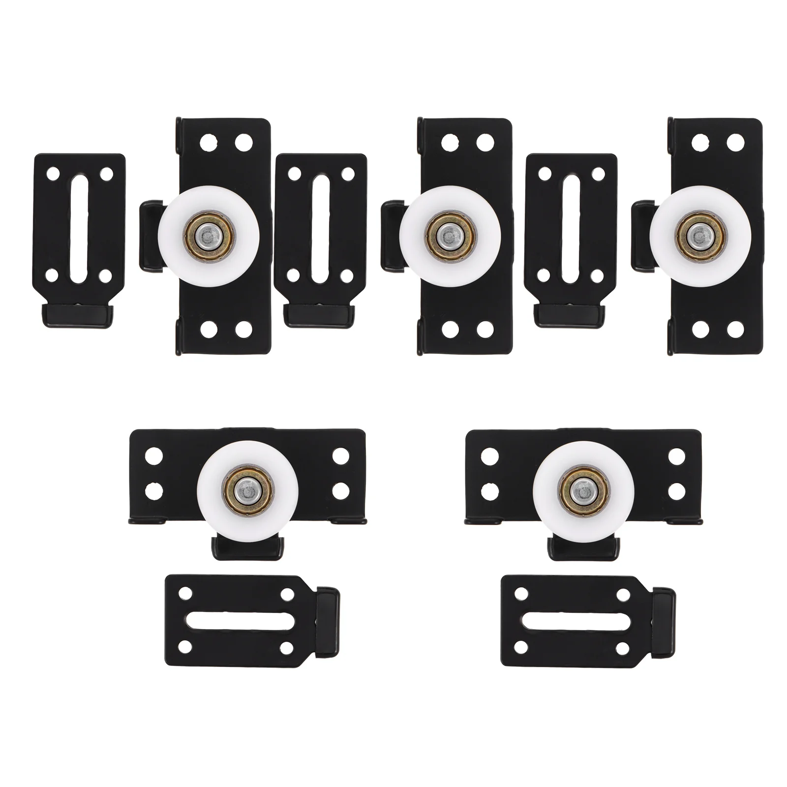 

5 pcs Silent Sliding Door Rollers: Heavy Duty Wardrobe Cabinet Hardware Wheels Replacement Pulley Set Sliding Door