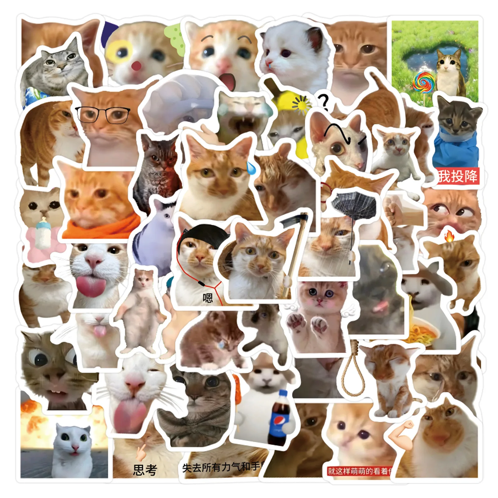 

105 шт. забавных стикеров с мемами кошек для ноутбуков, скрапбукинга, багажа, гитар, шлемов, DIY, граффити, эстетичные наклейки, креативные подарки
