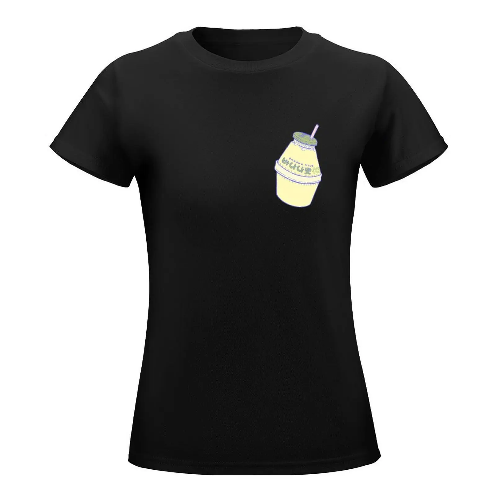 T-shirt com leite de banana para mulheres, roupas vintage, camisetas kawaii, roupas de senhora