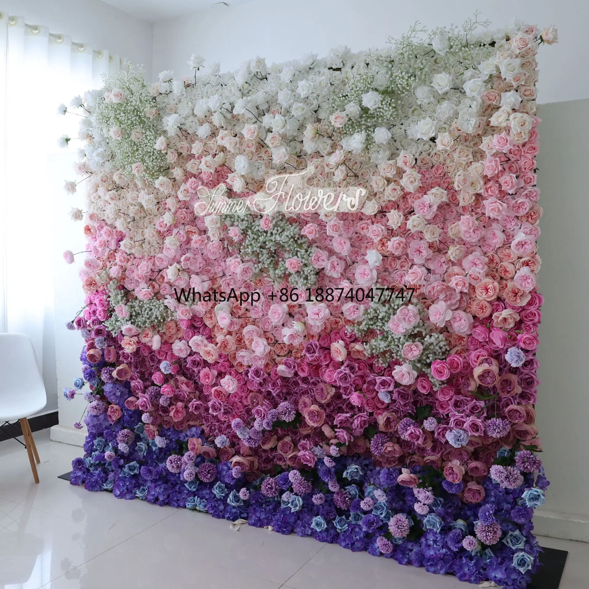 8*8ft Wedding Back Drop Stand Dried Flowers Wall Home Decor Artificial Flower Wall For Wedding Decoration