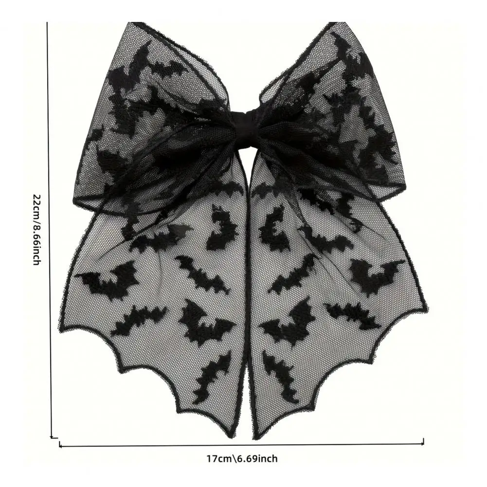 Jepit Rambut Pegangan Kuat Jepit Rambut Anti-selip Jepit Rambut Halloween Gaya Punk dengan Pola Jaring Laba-laba Aksesori Rambut Pegangan Anti-selip