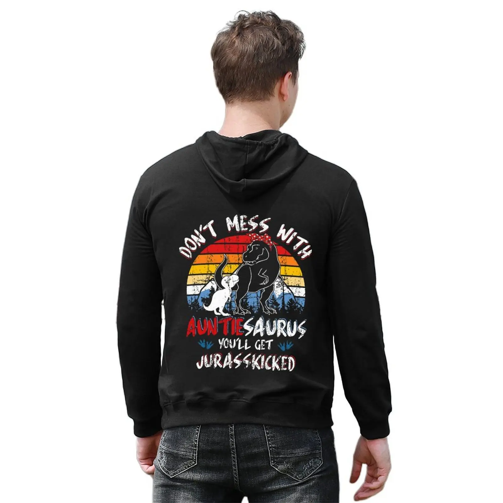 قميص Auntiesaurus للعمة هدية عيد الأم المضحكة قميص عتيق اقتباس مثالي قمصان ديناصور مثالية متطابقة مع قلنسوة gi #6