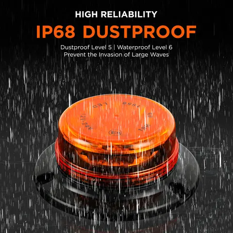 자동차 트럭 지붕 상단 경고등, 비상 LED 스트로브 라이트, 마그네틱 베이스가 있는 깜박이는 비콘, 보안 자동 12V, 24V -80V