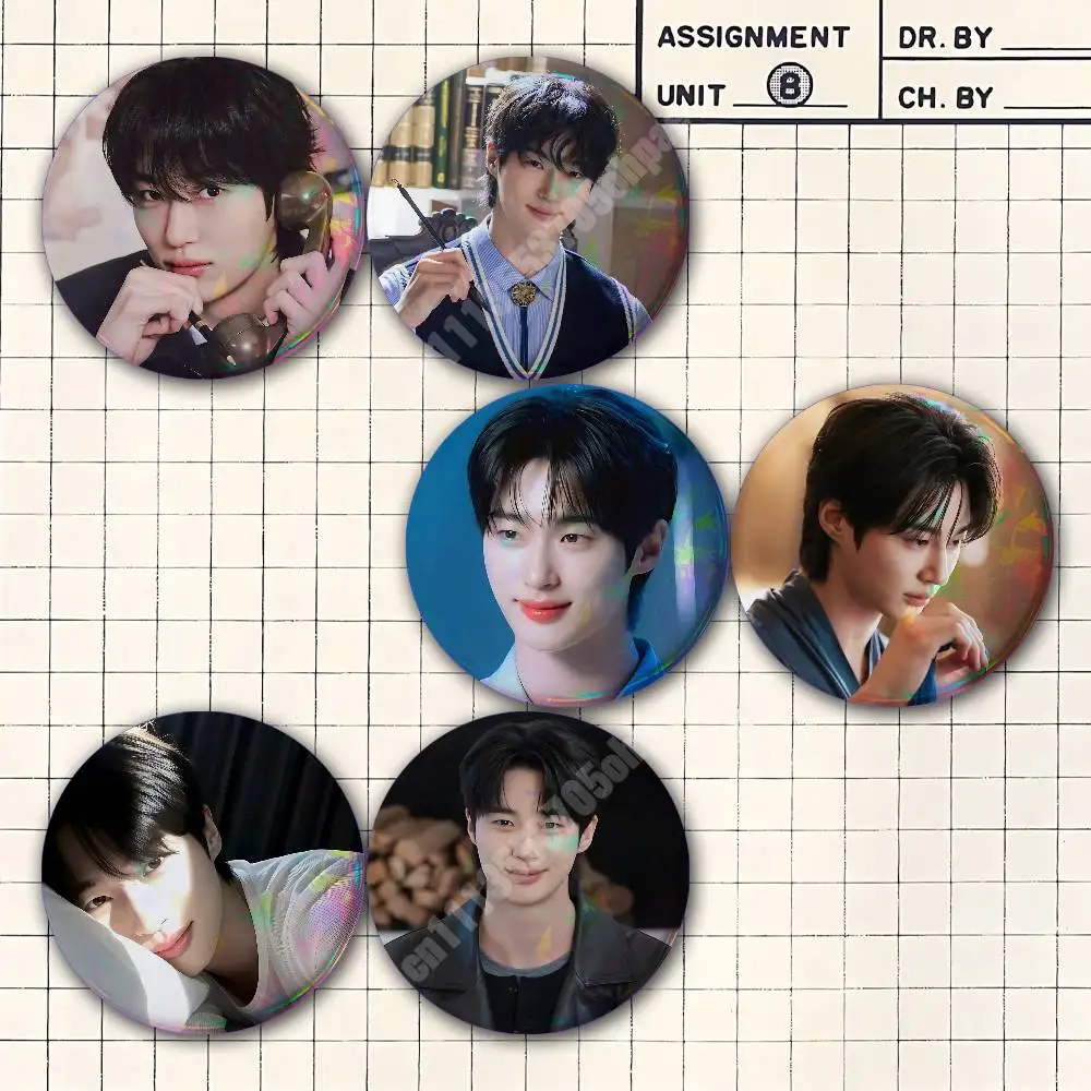 Набор металлических значков Kdrama B-Byeon W-WooSeok (2 шт.) для сумок, одежды и аксессуаров. Яркая коллекция.