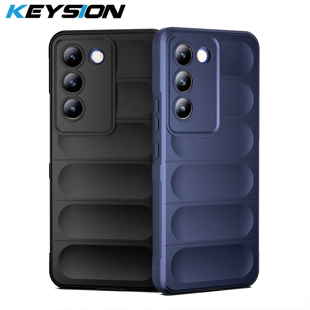 KEYSION Shockproof Case for VIVO Y100 5G Anti-skid Soft Silicone Phone Back Cover for VIVO V40 SE 5G V30 SE V30 Lite 4G