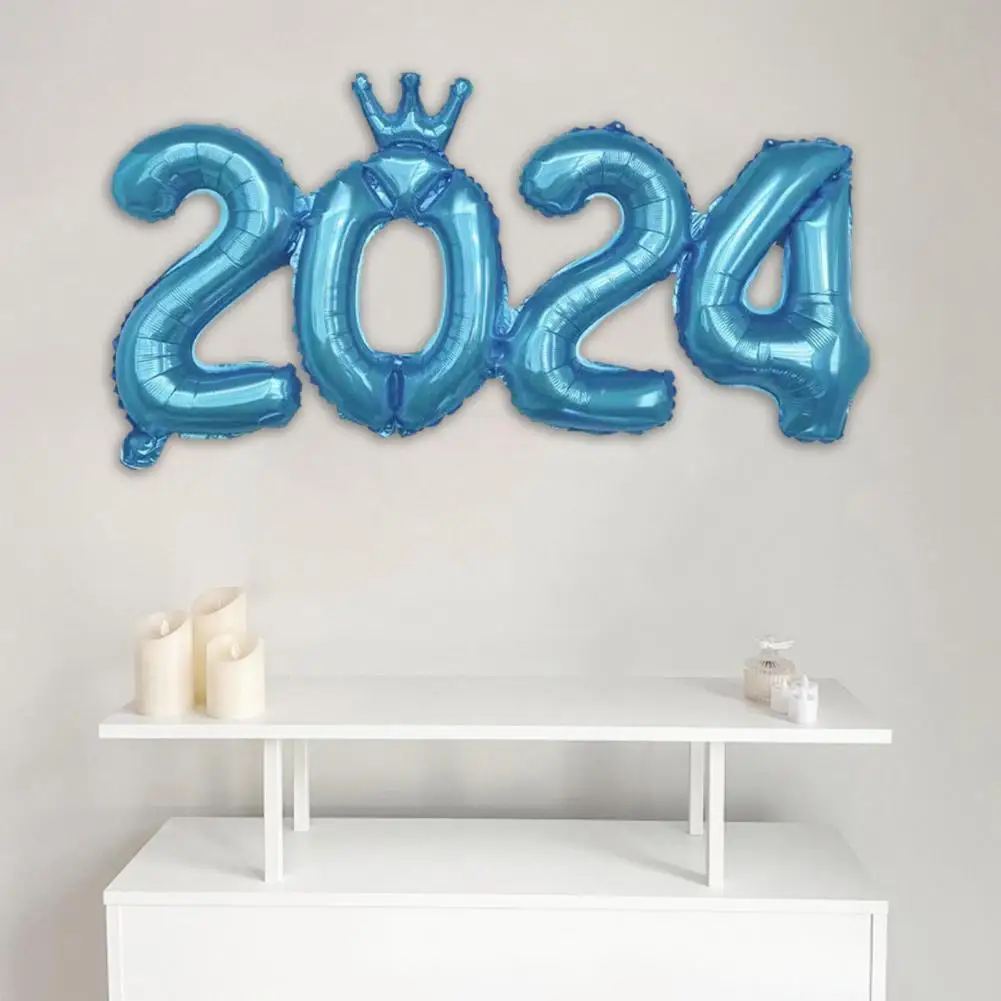 2024 Balloon Party Photo Backdrop 2024 Bright Color Anti-explosion Number Balloon Versatile New Year Party for Decoration