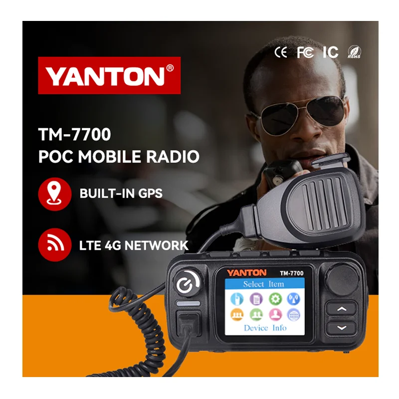 

Car Radio 4G Network POC Car Radio Long Range Long Distance FCC CE Walkie Talkie YANTON TM-7700