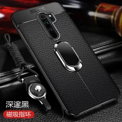 For Xiaomi Redmi Note 8 Pro Case Luxury Leather texture With Stand Ring Magnet Silicone back cover case for xiaomi redmi note 8