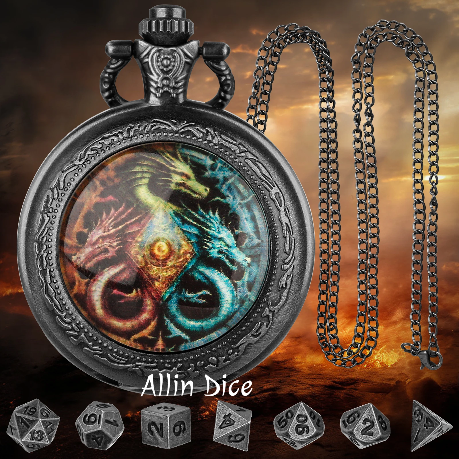 

Металлические карманные игральные кости Dragon Eyes для коллекционеров игральных костей, игроков dnd. Карманные мини-часы для ролевых игр, 6 мм