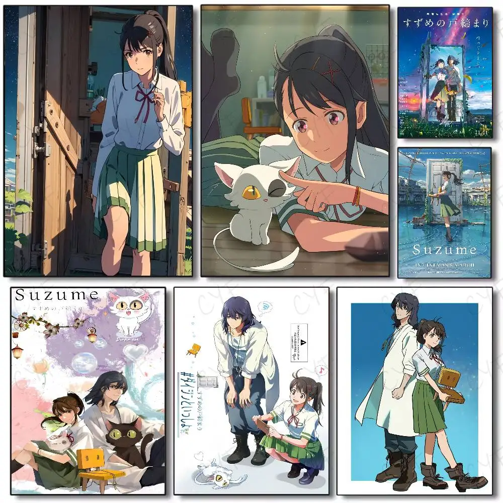 Japanischer klassischer Anime S-Suzume cooles Poster HD-Kunst klebrige Wand wasserdicht Zuhause Wohnzimmer Schlafzimmer Bar ästhetische Dekoration