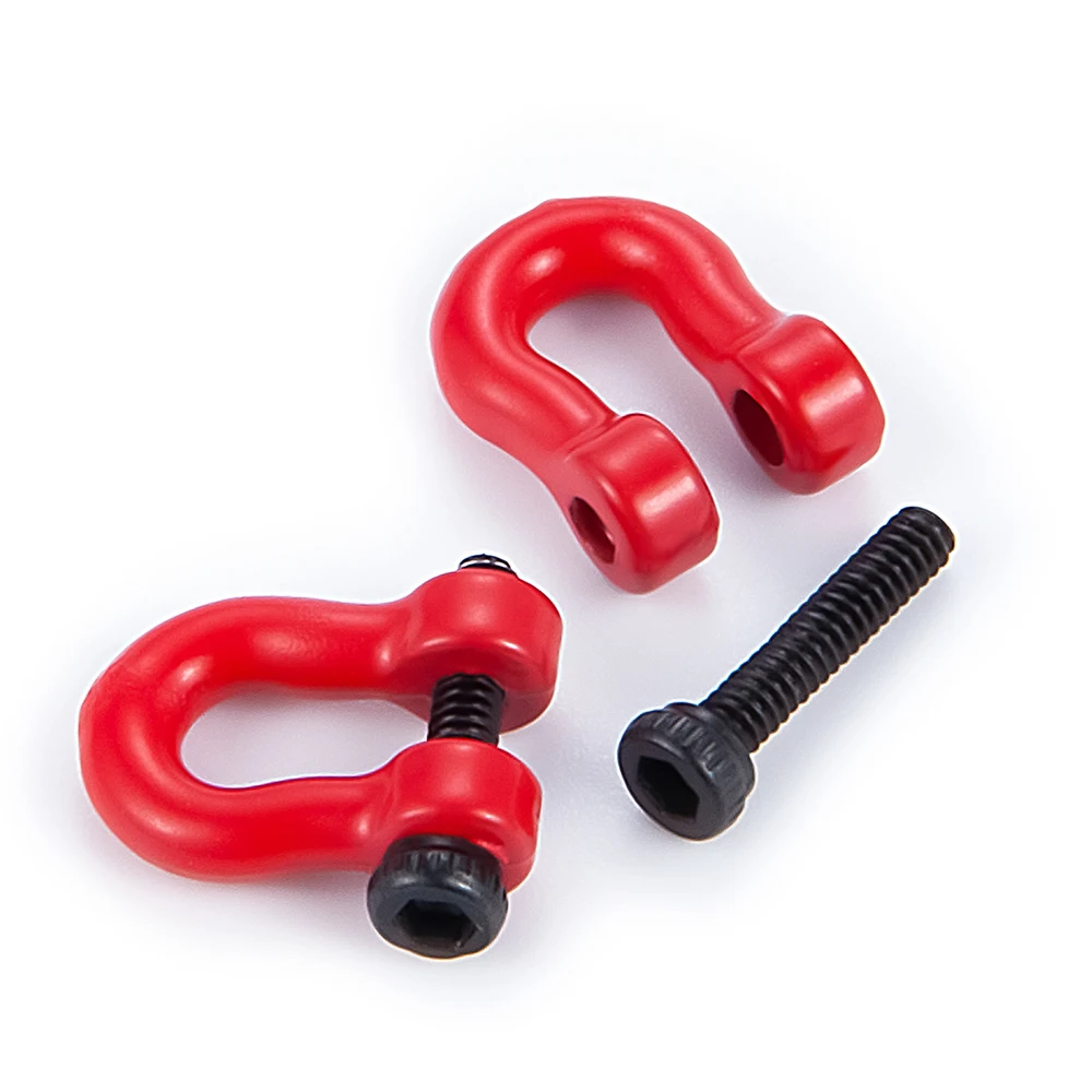 YEAHRUN Red Trailer Hook U-ring Tow for 1/18 RC Crawler Car TRX4M Bronco Defender Upgrade Decoration Parts