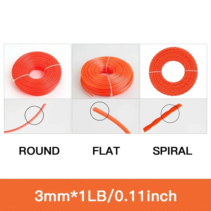 خط تشذيب النايلون LUSQI لاستبدال جزازة العشب ، رأس العشب ، قاطع الفرشاة ، حبل الأعشاب الضارة ، عالمي ، 1 رطل