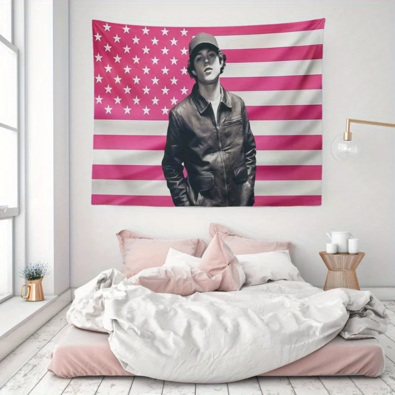 1 قطعة نسيج وايلون العلم غرفة النوم ديكور متعة وايت راية المشارك داخلي في الهواء الطلق جدار ديكور فني للمنزل بطانية خلفية