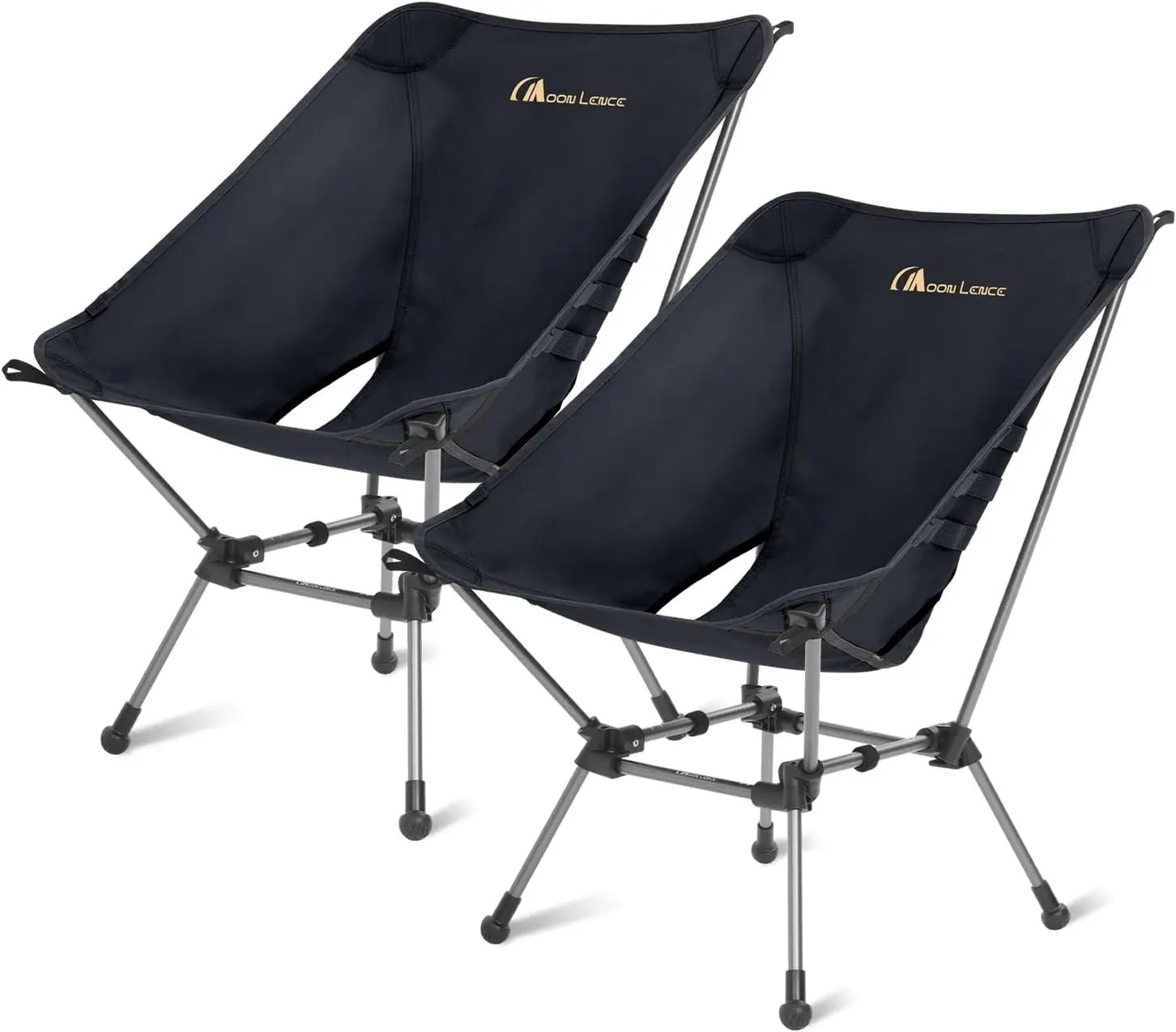 

Portable Camping Chair Plus, Larger & Roomier, Compact Lightweight Folding Chair for Backpacking Hiking, 330Lbs Capacity (Black 2-Pack)