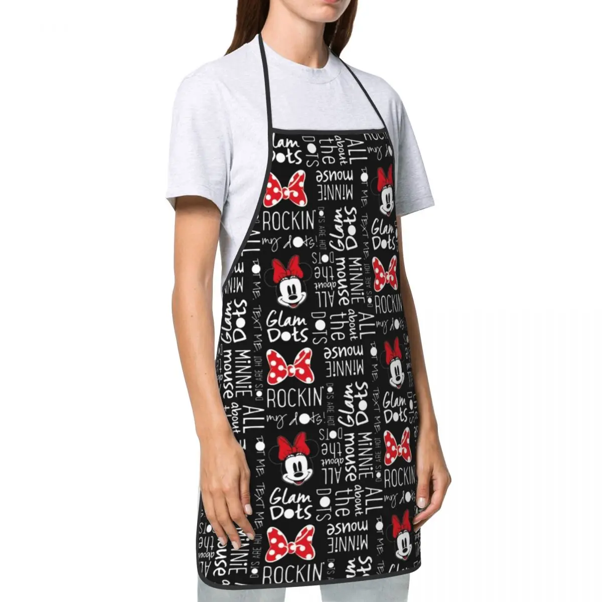Custom Mickey Mouse Funny Aprons Women Men Adult Unisex Kitchen Chef Bib Tablier Cuisine Cooking Baking Painting