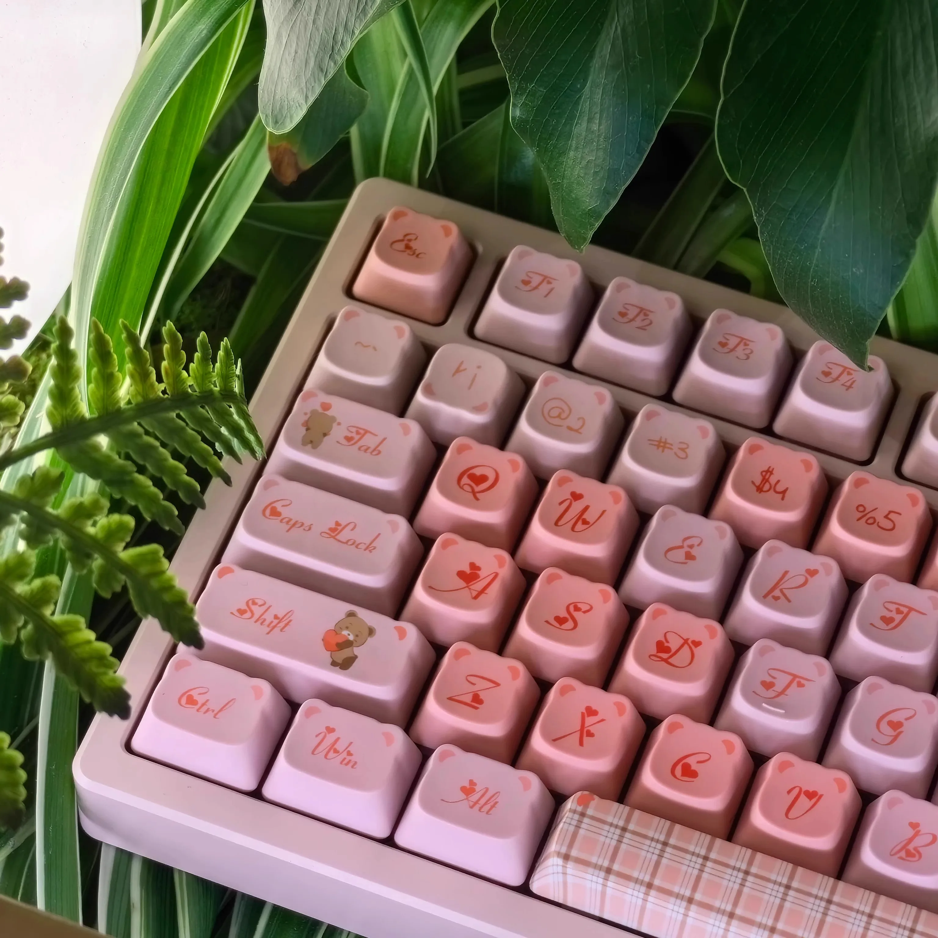 Schattige beer Sweetheart schattige mechanische toetsenbord keycaps Schattig meisje roze 131-keycaps