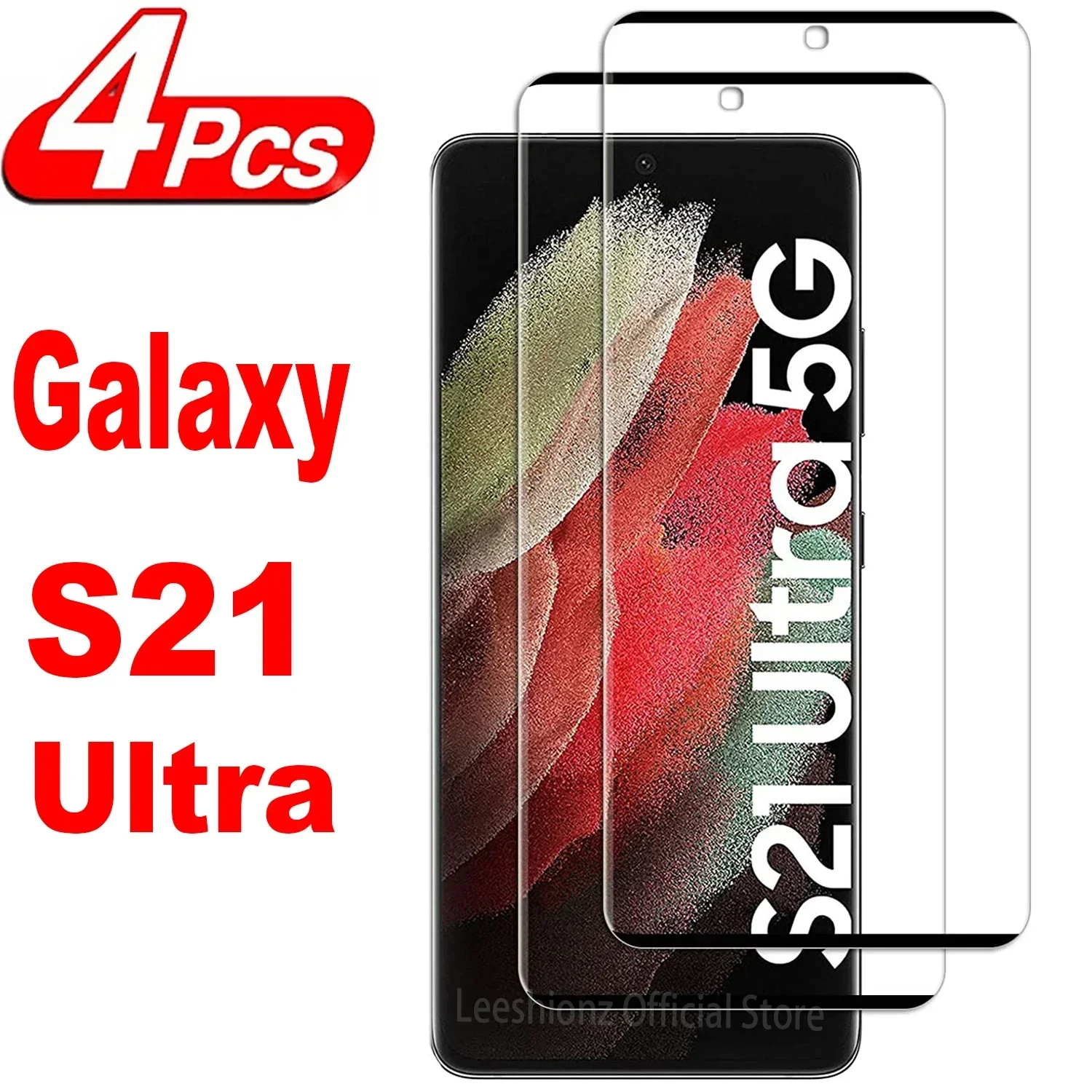 

1/4 шт. 3D Защитное стекло для экрана для Samsung Galaxy S21 Ultra 5G пленка из закаленного стекла