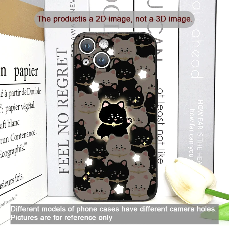 Cartoon Schwarz Weiß Katze Paar Handyhülle für IPhone 16 12 11 14 13 15 Pro Max Mini X XS MAX XR SE2 7 8 14Plus gepaarte Softcover