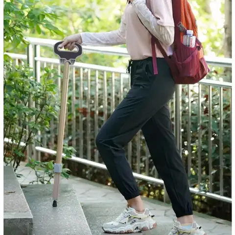 휴대용 접이식 지팡이 의자, 하이킹 등반, 다기능 트레킹 폴, 노인용 걷기 지팡이, 미끄럼 방지 알루미늄 합금 의자