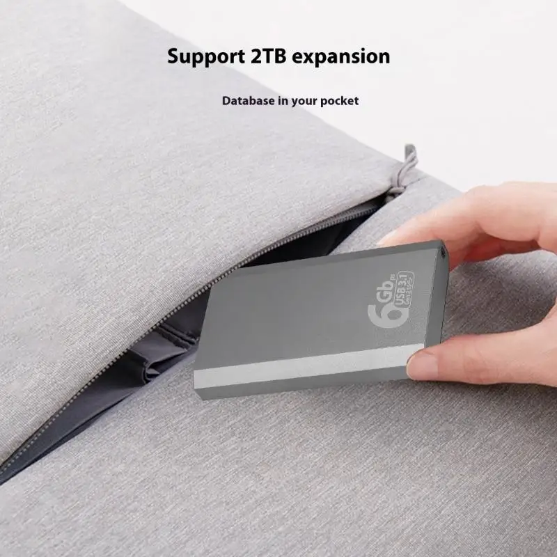 D5BB mSATA to USB 3.1 Gen 2 Case 6Gbps Enclosure Adapter for mSATA Internal Hard Drive Hard Drive with Type C Port