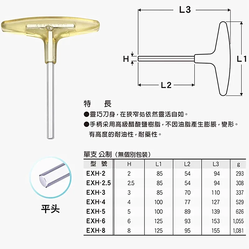 T-shaped inner six wrench flat head round head plus hard hexagonal spoon
